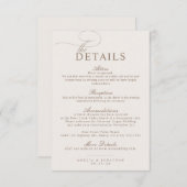 Elegant modern minimalistisch script bruiloft deta informatiekaartje (Voorkant / Achterkant)