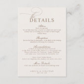 Elegant modern minimalistisch script bruiloft deta informatiekaartje (Voorkant)