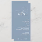 Elegant modern minimalistisch script bruiloft menu (Voorkant / Achterkant)