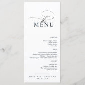 Elegant modern minimalistisch script bruiloft menu (Voorkant)