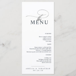 Elegant modern minimalistisch script bruiloft menu