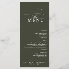 Elegant modern minimalistisch script bruiloft menu