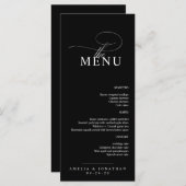 Elegant modern minimalistisch script bruiloft menu (Voorkant / Achterkant)