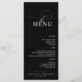 Elegant modern minimalistisch script bruiloft menu