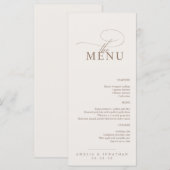 Elegant modern minimalistisch script bruiloft menu (Voorkant / Achterkant)