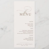 Elegant modern minimalistisch script bruiloft menu (Voorkant)