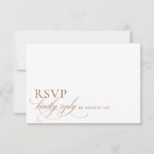Elegant modern minimalistisch script bruiloft RSVP kaartje (Voorkant)