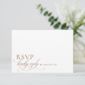Elegant modern minimalistisch script bruiloft RSVP kaartje (Staand voorkant)