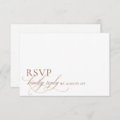 Elegant modern minimalistisch script bruiloft RSVP kaartje (Voorkant / Achterkant)
