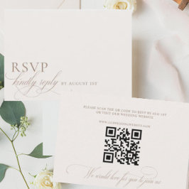 Elegant modern minimalistisch script bruiloft RSVP kaartje
