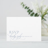 Elegant modern minimalistisch script bruiloft RSVP kaartje (Staand voorkant)