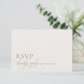 Elegant modern minimalistisch script bruiloft RSVP kaartje (Staand voorkant)