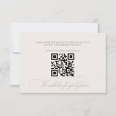 Elegant modern minimalistisch script bruiloft RSVP kaartje (Achterkant)