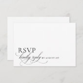 Elegant modern minimalistisch script bruiloft RSVP kaartje (Voorkant / Achterkant)