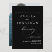 Elegant modern minimalistisch script bruiloft uitn kaart (Voorkant / Achterkant)