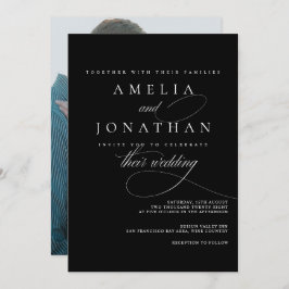 Elegant modern minimalistisch script bruiloft uitn kaart