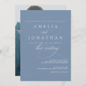 Elegant modern minimalistisch script bruiloft uitn kaart (Voorkant / Achterkant)