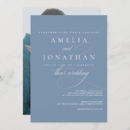 Elegant modern minimalistisch script bruiloft uitn kaart