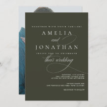 Elegant modern minimalistisch script bruiloft uitn