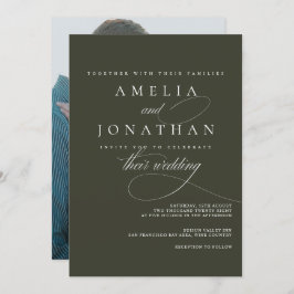 Elegant modern minimalistisch script bruiloft uitn kaart