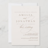 Elegant modern minimalistisch script bruiloft uitn kaart (Voorkant)