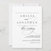 Elegant modern minimalistisch script bruiloft uitn kaart (Voorkant)