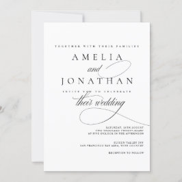 Elegant modern minimalistisch script bruiloft uitn kaart