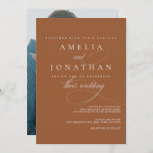 Elegant modern minimalistisch script bruiloft uitn kaart (Voorkant / Achterkant)