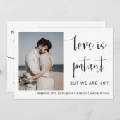 Elegant modern minimalistisch script foto-elopemen kaart (Voorkant / Achterkant)