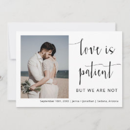 Elegant modern minimalistisch script foto-elopemen kaart