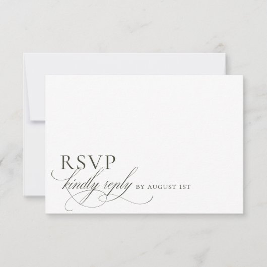 Elegant Modern Minimalistisch Script Trouw RSVP Kaartje (Voorkant)