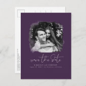 Elegant modern minimalistisch sparen de Datum Foto Aankondigingskaart (Voorkant / Achterkant)