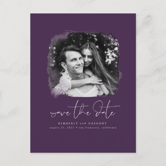 Elegant modern minimalistisch sparen de Datum Foto Aankondigingskaart (Voorkant)