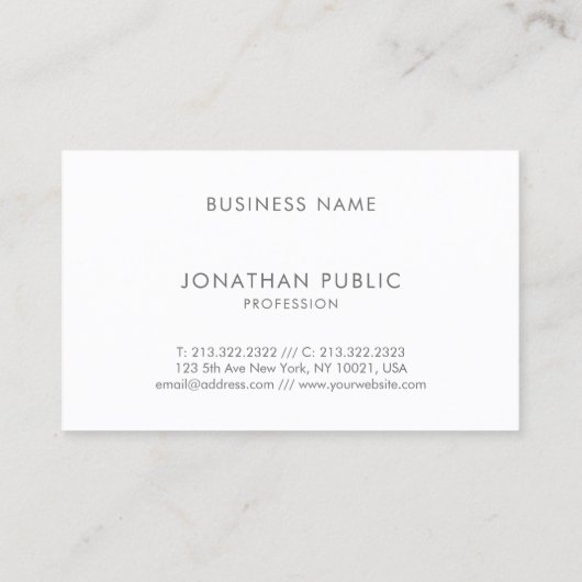 Elegant modern minimalistisch tapijt visitekaartje (Achterkant)