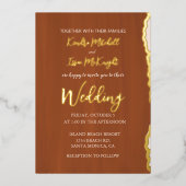 Elegant modern minimalistisch Terra Cotta Wedding Folie Uitnodiging (Voorkant)
