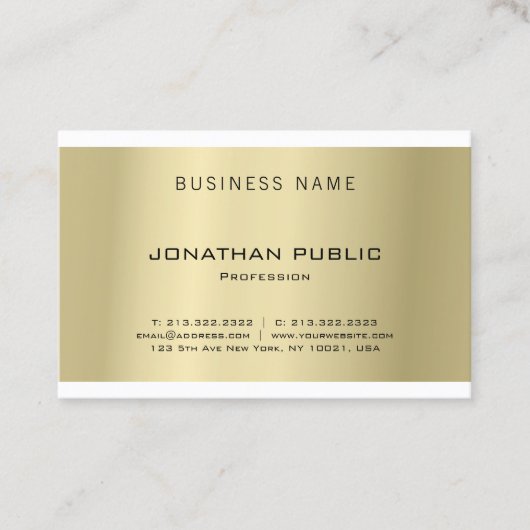 Elegant modern minimalistisch Trendy Gold Kijk in  Visitekaartje (Voorkant)