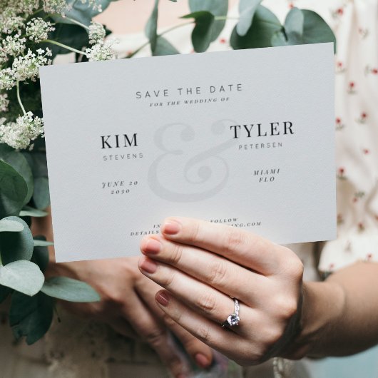 Elegant modern minimalistisch trouwerij save the date