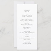 Elegant modern minimalistisch trouwprogramma (Achterkant)