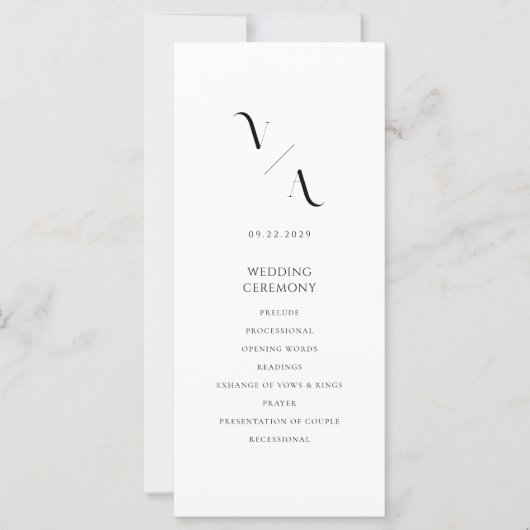 Elegant modern minimalistisch trouwprogramma (Voorkant)