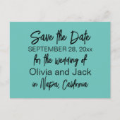 Elegant modern minimalistisch Turquoise Save the D Briefkaart (Voorkant)