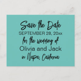 Elegant modern minimalistisch Turquoise Save the D Briefkaart