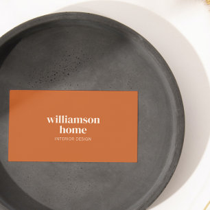 Elegant Modern Minimalistisch Verbrand Oranje Crea Visitekaartje