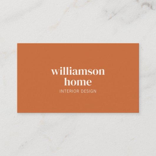 Elegant modern minimalistisch verbrand Sinaasappel Visitekaartje (Voorkant)