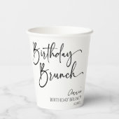 Elegant Modern Minimalistisch Verjaardagsbrunch Pa Papieren Bekers (Achterkant)