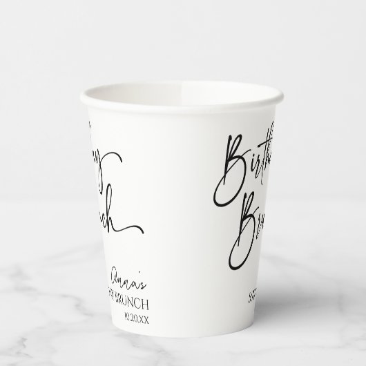 Elegant Modern Minimalistisch Verjaardagsbrunch Pa Papieren Bekers (Links)