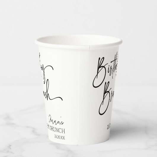 Elegant Modern Minimalistisch Verjaardagsbrunch Pa Papieren Bekers (Rechts)
