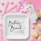 Elegant Modern Minimalistisch Verjaardagsbrunch Pa Papieren Bordje (Feest)