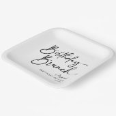 Elegant Modern Minimalistisch Verjaardagsbrunch Pa Papieren Bordje (Gebogen)