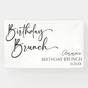 Elegant Modern Minimalistisch Verjaardagsbrunch Pa Spandoek
