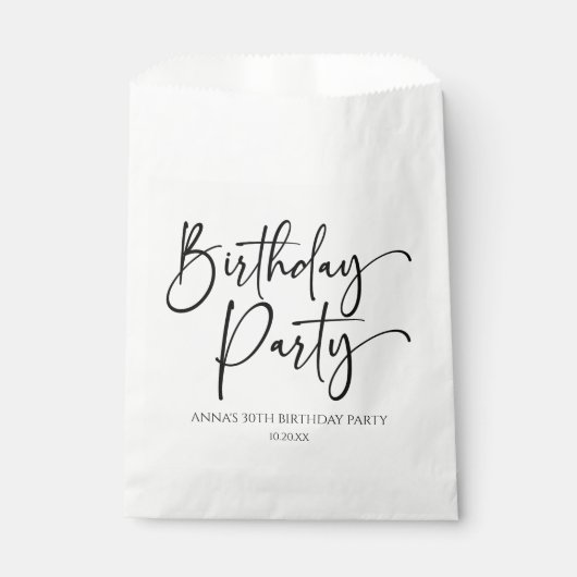 Elegant Modern Minimalistisch Verjaardagsfeest Bedankzakje (Voorkant)